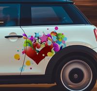 Schattig gekleurd hart autosticker
