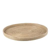 J-Line onderzetter Groot - jute - naturel|wit - 2 stuks