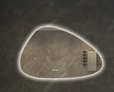 NordiLux Design Badkamerspiegel - Slimme LED Wandspiegel met Onregelmatige Vorm en Aluminium Frame