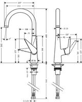 Hansgrohe Talis S 260 eengreeps keukenmengkraan geborsteld staal 72810800 - thumbnail