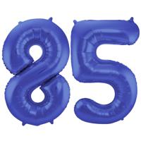 Folat Folie ballonnen - 85 jaar cijfer - blauw - 86 cm - leeftijd feestartikelen - verjaardag