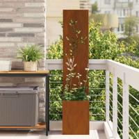 Tuin Privacy Screen Bloemen Roestig 32 x 140 cm Cortenstaal