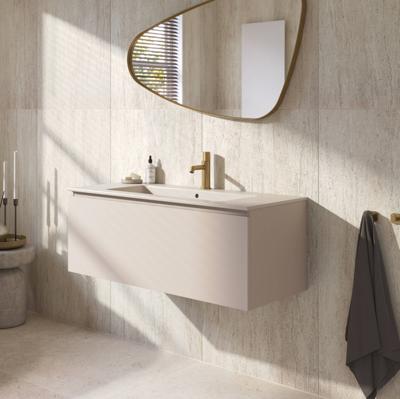 Ben Tendenza voorgemonteerd badmeubel incl. mat beige keramische wastafel 102,7x46cm zand