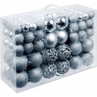 Pakket met 100 voordelige zilveren kerstballen - Kerstbal - thumbnail