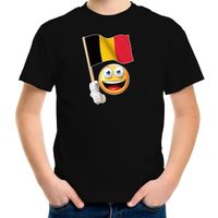 Belgie supporter / fan emoticon t-shirt zwart voor kinderen