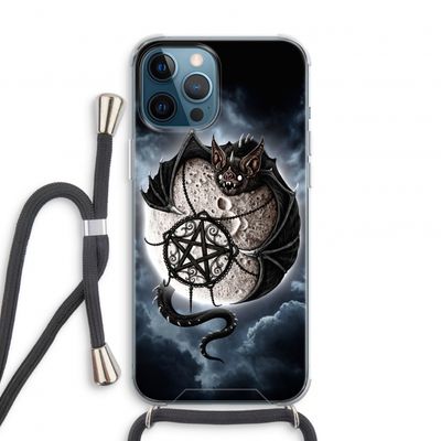 Volle maan: iPhone 12 Pro Transparant Hoesje met koord