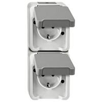 Merten MEG2329-8029 Wandcontactdoos dubbel Compleet 1 stuk(s)