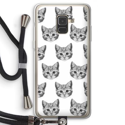 Kitten: Samsung Galaxy A8 (2018) Transparant Hoesje met koord