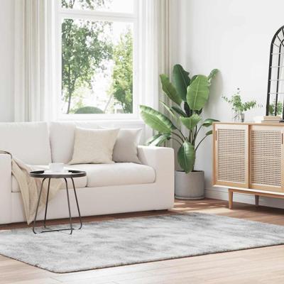 Hoogpolig vloerkleed NAVARRA 160x230 cm polyester lichtgrijs