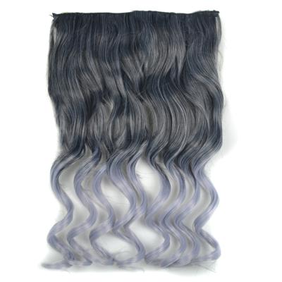 Eendelige naadloze Hair Extension stuk kleur verloop grote golf lang Curling Clip Type haarstukje