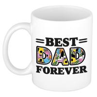 Cadeau koffie/thee mok - de beste papa voor altijd - Engelse drop - multi - 300 ml - keramiek