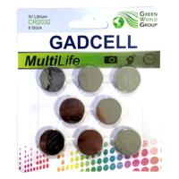 Gadcell knoopcel batterijen set - type CR2032 - 8x stuks - 3V Lithium - thumbnail