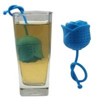 Rose silicone thee infuus losse blad Theezeef Herbal Spice infuser filter thee tools kleur willekeurige levering
