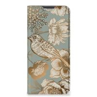 Smart Cover voor OPPO A54s | A16 | A16s Vintage Bird Flowers - thumbnail