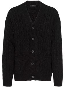 Prada cardigan en maille métallisée - Noir