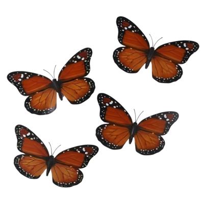 Gerimport Decoratie / hobby vlinders - 4x stuks - oranje - op clip - 12 x 6 cm - kunststof - knutsel Gerimport Decoratie / hobby vlinders - 4x stuks - oranje - op clip - 12 x 6 cm - kunststof - knutsel