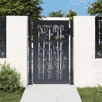 Poort met bamboe-ontwerp 105x130 cm staal antracietkleurig - thumbnail