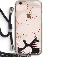 Hands pink: iPhone 6 / 6S Transparant Hoesje met koord