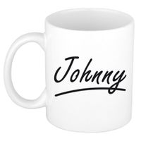 Naam cadeau mok / beker Johnny met sierlijke letters 300 ml