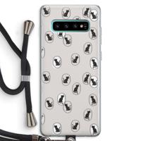 Miauw: Samsung Galaxy S10 Plus Transparant Hoesje met koord - thumbnail
