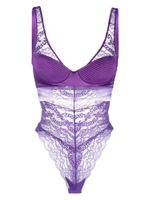 Versace body à empiècements en dentelle - Violet