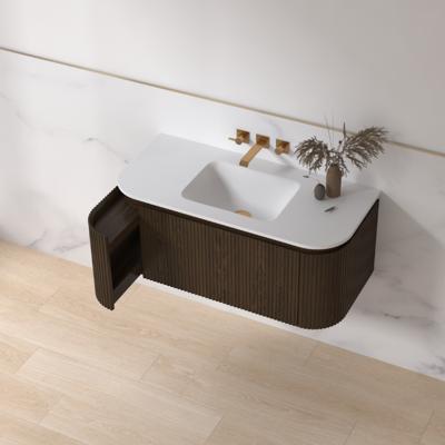 Badmeubelset Sanilux Eleganza 100 cm Keramiek Zonder Kraangat Dark Walnut