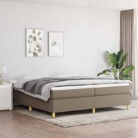 Boxspring met matras stof taupe 200x200 cm