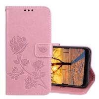 Rose reliëf horizontale Flip PU lederen draagtas voor Xiaomi Pocophone F1 met houder & kaartsleuven & portemonnee (Rose goud)