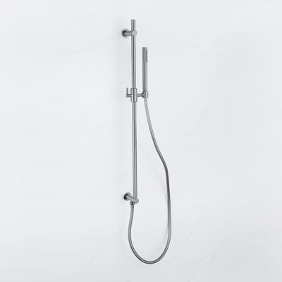 Fortifura Calvi Glijstangset - geïntegreerde wandaansluitbocht - doucheslang metaal- staaf handdouche - Geborsteld Gunmetal PVD SW1111532//SW706203//SW766537