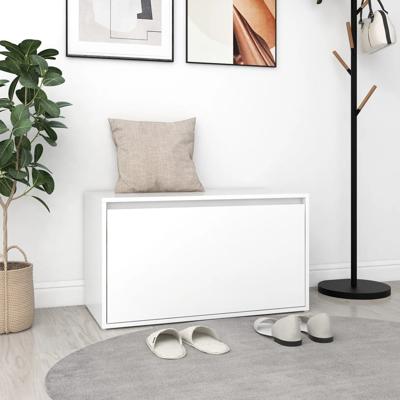 Halbankje 80x40x45 cm bewerkt hout wit