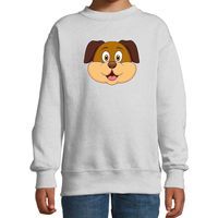 Cartoon hond trui grijs voor jongens en meisjes - Cartoon dieren sweater kinderen 14-15 jaar (170/176)  -
