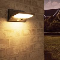 Solar wandlamp stuttgart met 21 leds en bewegingsmelder rvs op zonne-energie