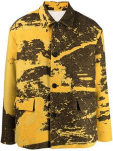 OAMC veste en laine vierge à motif en jacquard - Jaune