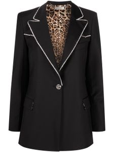 Philipp Plein blazer orné de cristal à simple boutonnage - Noir