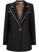 Philipp Plein blazer orné de cristal à simple boutonnage - Noir - thumbnail