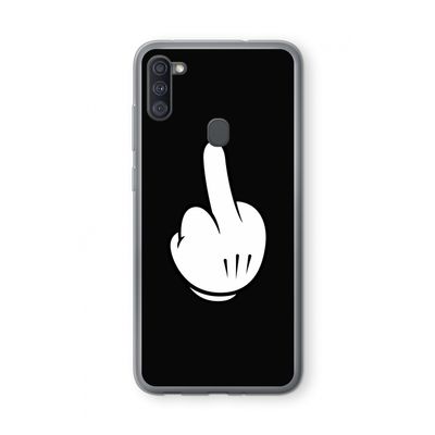Middle finger black: Samsung Galaxy A11 Transparant Hoesje
