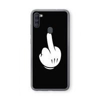Middle finger black: Samsung Galaxy A11 Transparant Hoesje