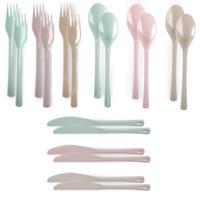 Bestekset van kunststof - 36x - 12 pers - herbruikbaar plastic - 19 cm - BBQ / Verjaardag