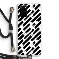 Zwarte vegen: Samsung Galaxy S20 Plus Transparant Hoesje met koord