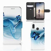 Huawei P20 Lite | Telefoonhoesje | Met pasjeshouder | Vlinders