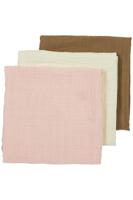 Meyco Hydrofiele doeken 3-pack offwhite/soft pink/toffee 70x70cm - thumbnail