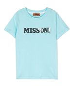 Missoni Kids t-shirt à logo imprimé - Bleu