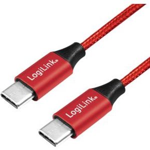 LogiLink CU0155 USB-kabel 0,3 m 2.0 USB C Zwart, Rood