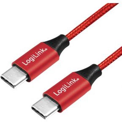 LogiLink CU0155 USB-kabel 0,3 m 2.0 USB C Zwart, Rood
