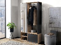 Vestiaire VICTORIEN artisan eik/zwart met spiegel Vestiaire VICTORIEN artisan eik/zwart met spiegel