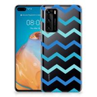 Huawei P40 | TPU bumper | Zigzag Blauw