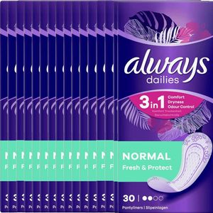 Always Dailies Normal Fresh & Protect - 15x30 stuks - Voordeelverpakking – Inlegkruisjes