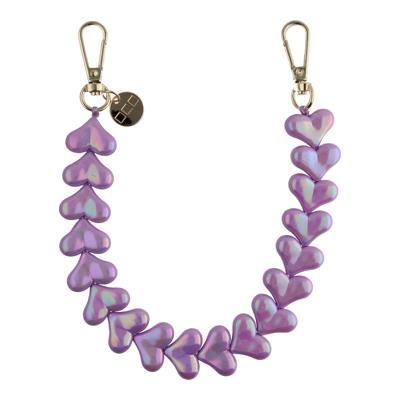 Telefoonkoord Heart - Paars Glimmend - Goud Telefoonkoord Heart - Paars Glimmend - Goud