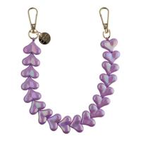 Telefoonkoord Heart - Paars Glimmend - Goud Telefoonkoord Heart - Paars Glimmend - Goud