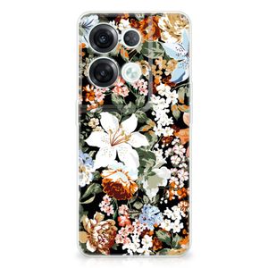 TPU Case voor OPPO Reno8 Pro Dark Flowers